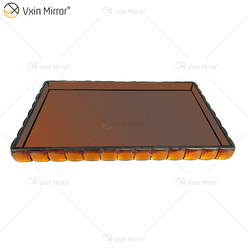 Factory Supply Sets Muebles WXML-004 Dos colores Plata Marrón Bandeja con espejo con joyero Decoración de pared