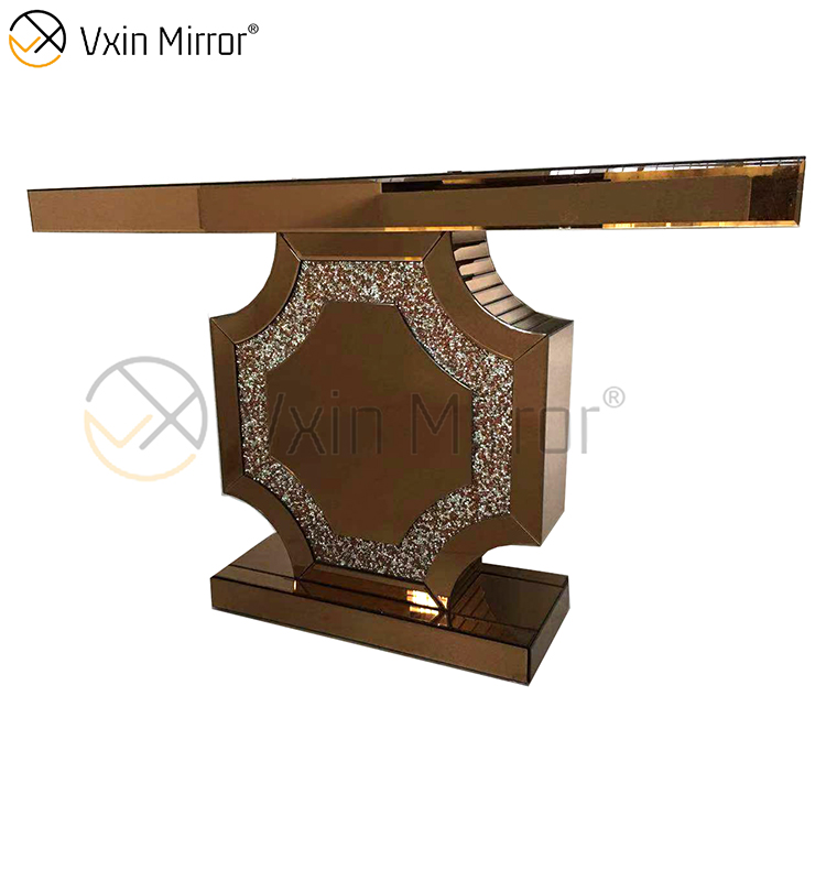 Barato WXF-013 Mesa de consola de estilo moderno 2022 Mesas de consola de diamantes de cristal plateado