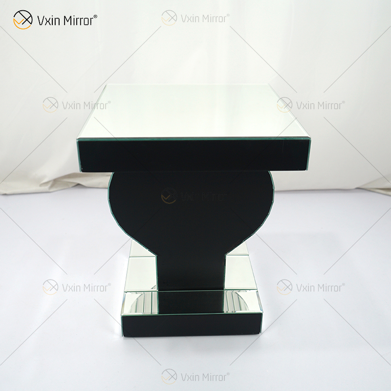 Mesa auxiliar con decoración de corazón WXF-508-1, mesita de noche con espejo de diamante triturado plateado, muebles para el hogar