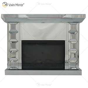 WXWF-1107 Chimenea eléctrica independiente de vidrio liso con espejo y control remoto