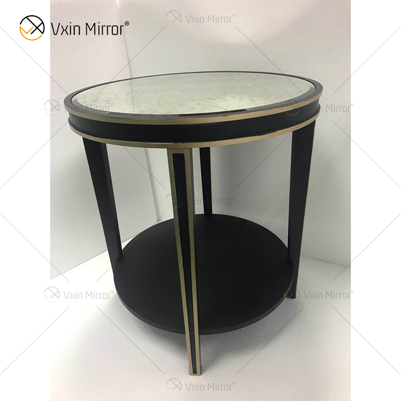Mesa auxiliar de lujo WXWF-162 decoración del hogar cristal plata Anti oro muebles mesa auxiliar con espejo
