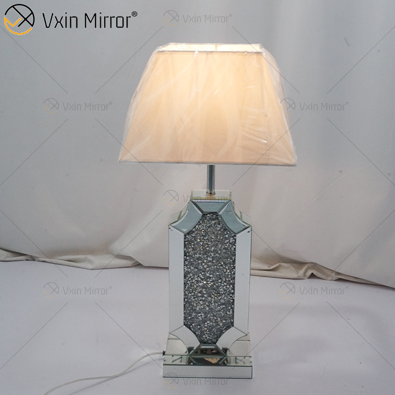 Vxin Supply WXTL-004 lámpara de espejo de mesa de cristal triturado de plata moderna para dormitorio