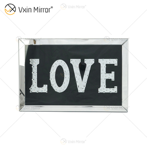 VXin WXMA-23 decoración del hogar marco de cristal espejo amor pared arte cristal porcelana pintura espejo pared arte