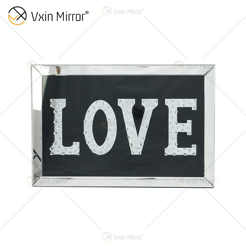 VXin WXMA-23 decoración del hogar marco de cristal espejo amor pared arte cristal porcelana pintura espejo pared arte