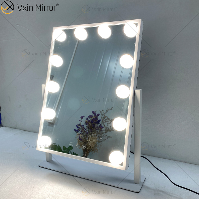 WXDL-122 decorativo ovalado, juego de tocador, espejo de maquillaje de Hollywood con luz Led para dormitorio