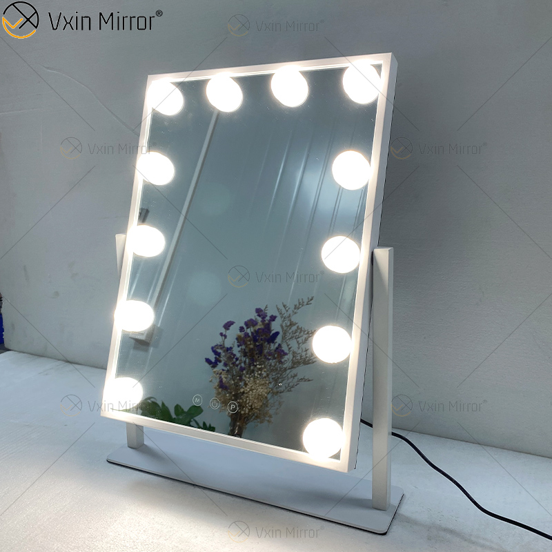 WXDL-122 decorativo ovalado, juego de tocador, espejo de maquillaje de Hollywood con luz Led para dormitorio