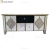 Adornado Berlin Furniture WXF-680 Anti Champagne Gold TV Stands Gabinete con 2 cajones y puertas