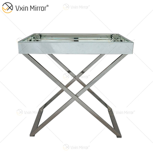 WXMF-39 Coffee Crushed Diamond Sparkly Mesa auxiliar para sala de estar
