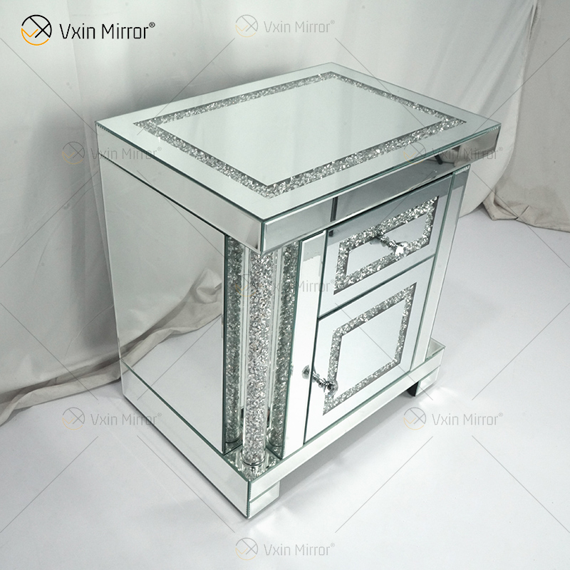 Vxin Mirror WXWF-144 Mueble con espejo Mesita de noche con espejo Mesita de noche con 2 cajones