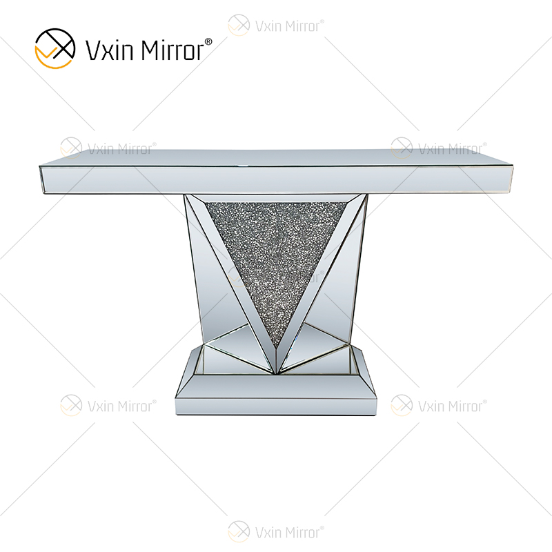 Muebles de espejo Vxin, mesa de consola de espejo de diamante triturado moderno, muebles de mesa