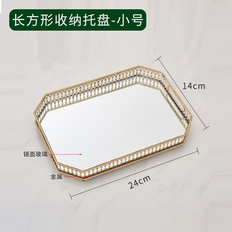 Venta caliente Vxin Espejo WXT-202203 Decoración moderna Marco de metal dorado Bandeja de espejo Bandeja de espejo 6 Tamaño