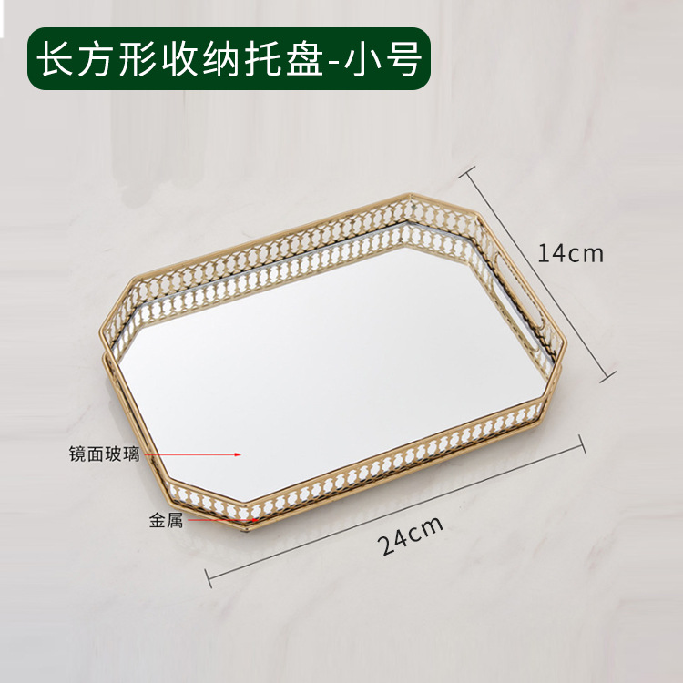 Venta caliente Vxin Espejo WXT-202203 Decoración moderna Marco de metal dorado Bandeja de espejo Bandeja de espejo 6 Tamaño