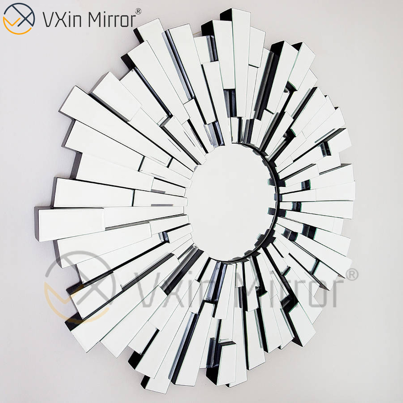 Vxin Wall Decoration WXM-1004 Espejo colgante de pared de vidrio 3D plateado