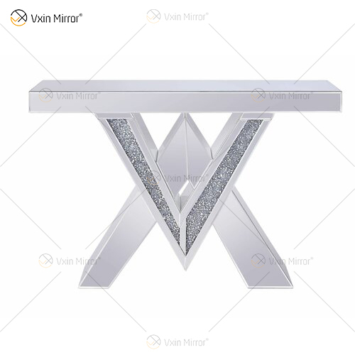 2022 nuevos productos, mesa de consola de diseñador, mesas de consola con espejo de cristal de diamante triturado