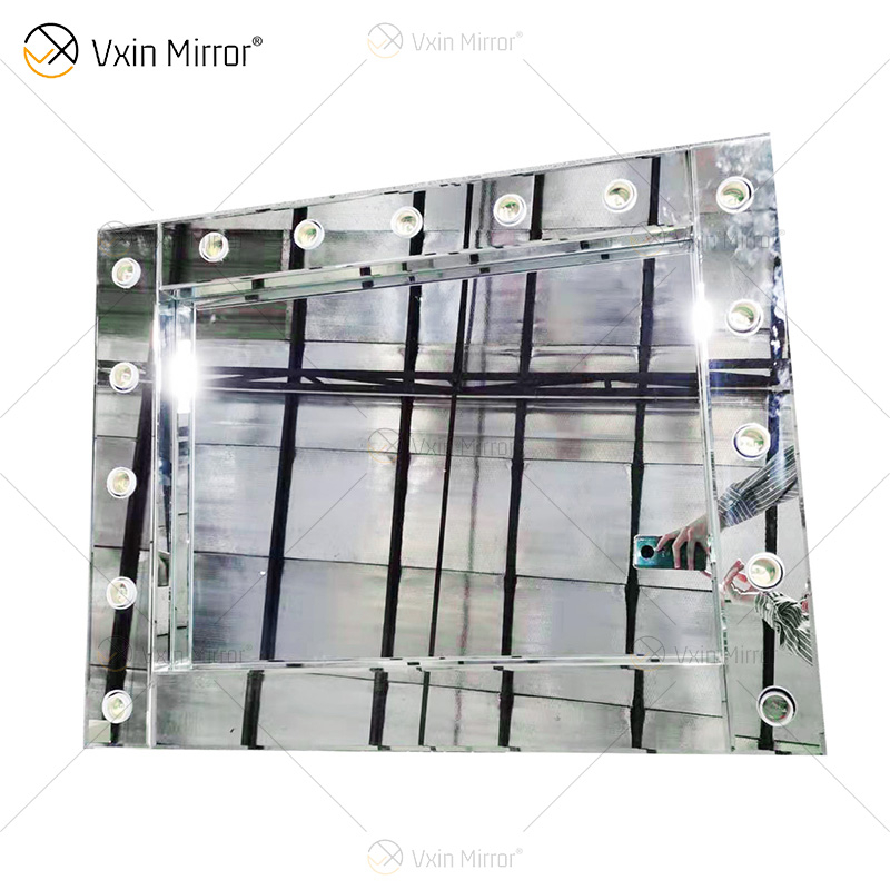 Estilos venecianos LED Vxin WXDL-101 Espejo de tocador iluminado con cristal plateado con 15 bombillas