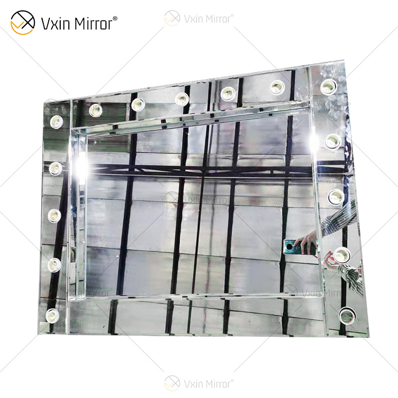 Estilos venecianos LED Vxin WXDL-101 Espejo de tocador iluminado con cristal plateado con 15 bombillas