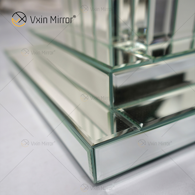 The Factory Venta caliente WXF-010 Estilo clásico Plata Pilar romano Decoración para el hogar Mesa auxiliar con espejo