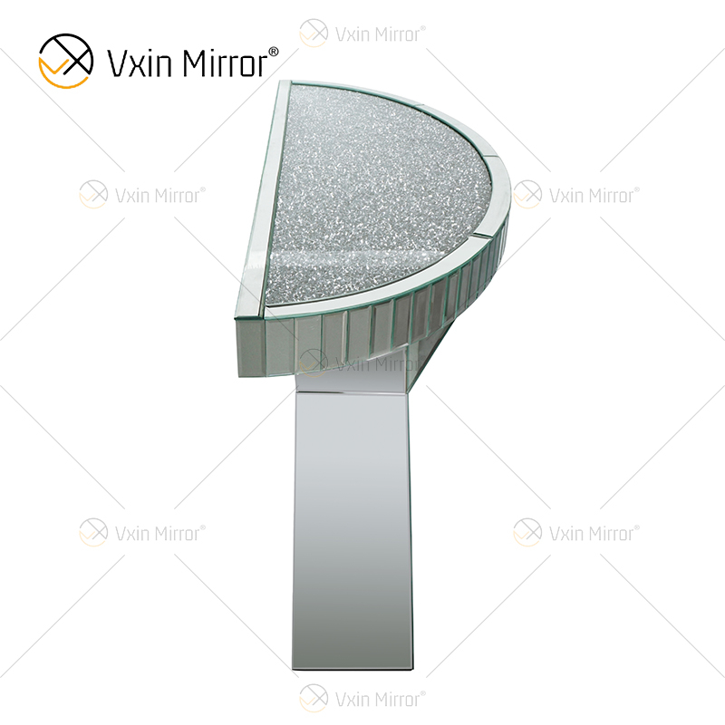 Fuente de fábrica OEM WXWF-517 Mesa de consola con espejo de diamante triturado en forma de X reflejada