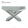 Fuente de fábrica OEM WXWF-517 Mesa de consola con espejo de diamante triturado en forma de X reflejada