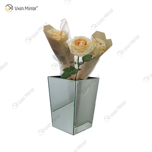 Vxin Mirror WXMV-034 Florero de espejo Florero decorativo de cristal plateado Flor elegante para la decoración del hogar No puede contener agua