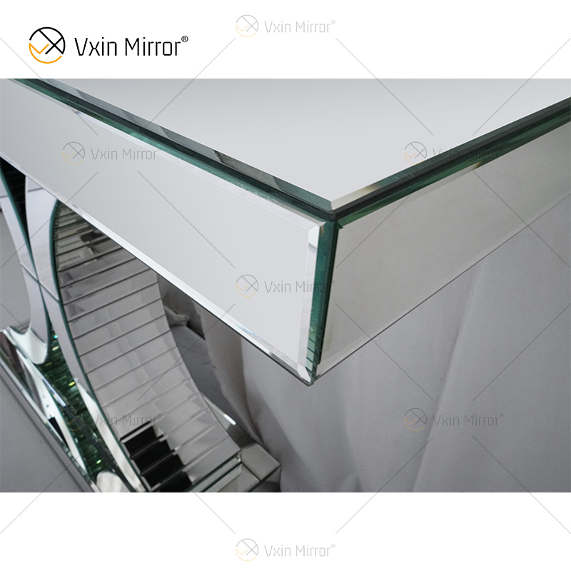 Venta al por mayor Elegante WXF-547 Encantadora mesa de consola con espejo plateado para muebles