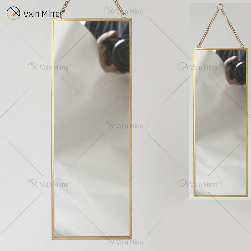 Golden Vxin Decoración de pared única Marco de metal dorado Espejos decorativos Espejo de pared simple y elegante de lujo