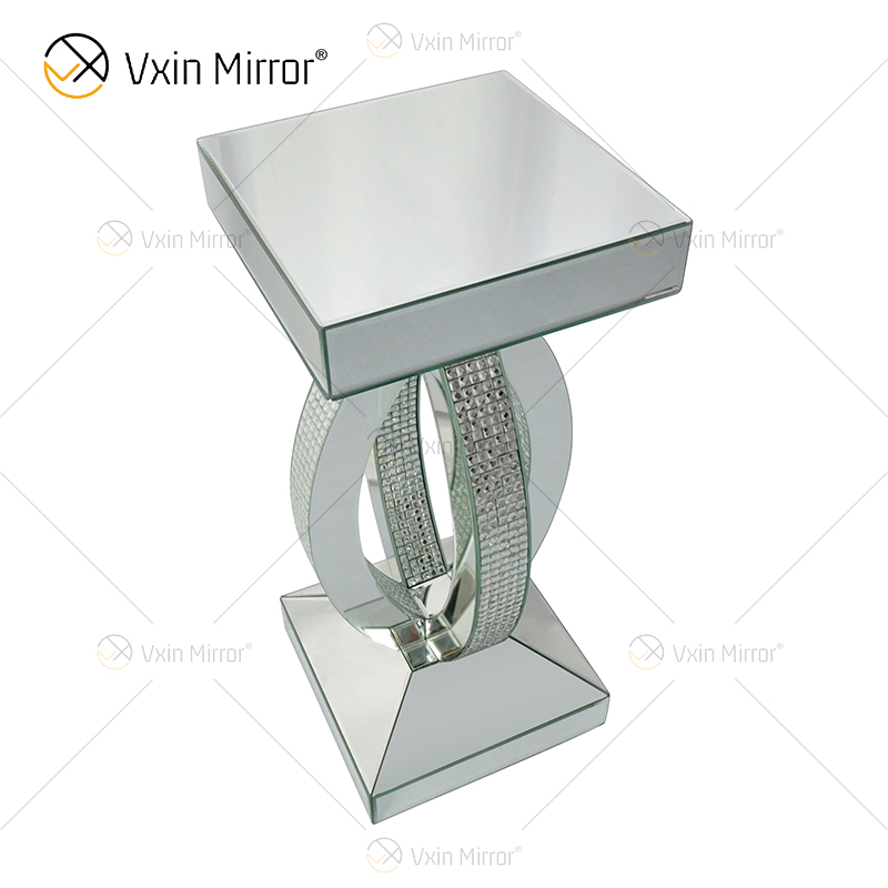 Avonlea, estante inferior cuadrado, espejo transparente, mesa auxiliar, mesita de noche con espejo, sofás modernos para sala de estar, muebles WXWF-293