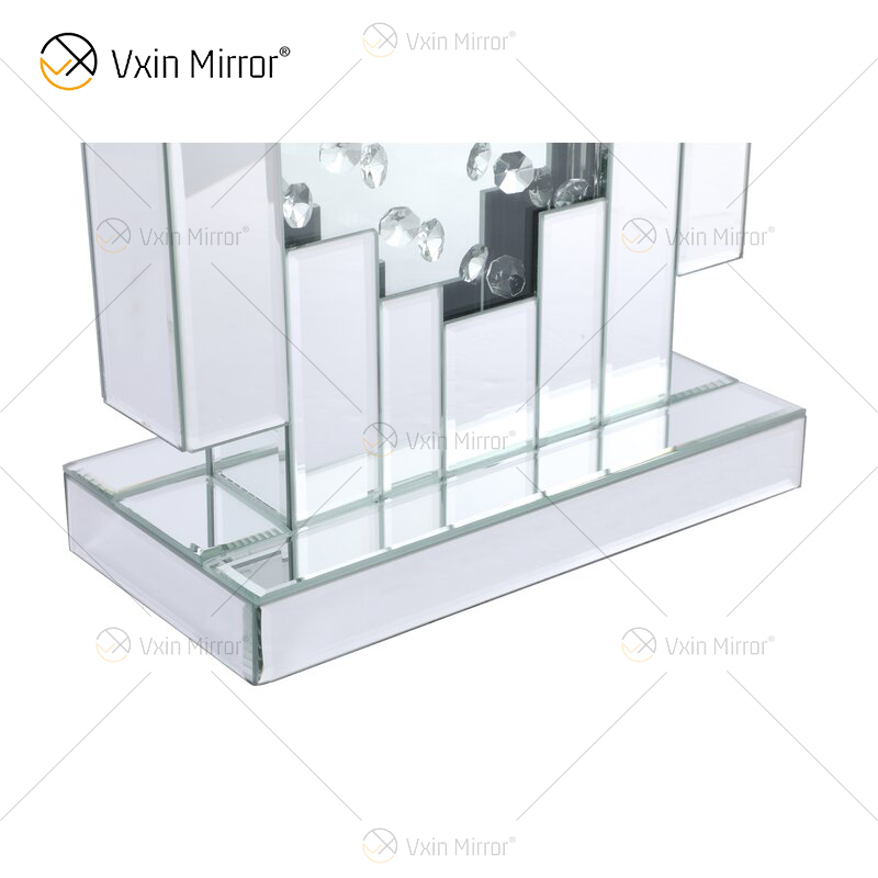 Fuente de fábrica WXTL-144 Lámpara de espejo de mesa de cristal plateado moderno con pantalla para dormitorio
