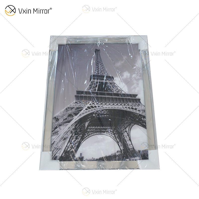 VXin WXPP-21 decoración del hogar marco de vidrio espejo Torre Eiffel arte cristal porcelana pintura espejo pared arte