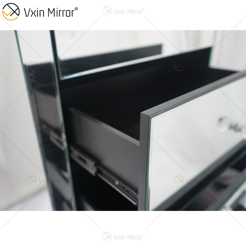 Estante de almacenamiento, estante montado en la pared con cajón, espejo, mesitas de noche, mesita de noche, venta al por mayor, mesita de noche con espejo duradero