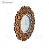 Reloj espejado WXMC-085 Decoración de pared plateada Reloj redondo de cristal elegante