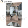 Decoración de pared de diseño WXM-1529 Arte de pared con espejo Espejo colgante de pared rectangular plateado