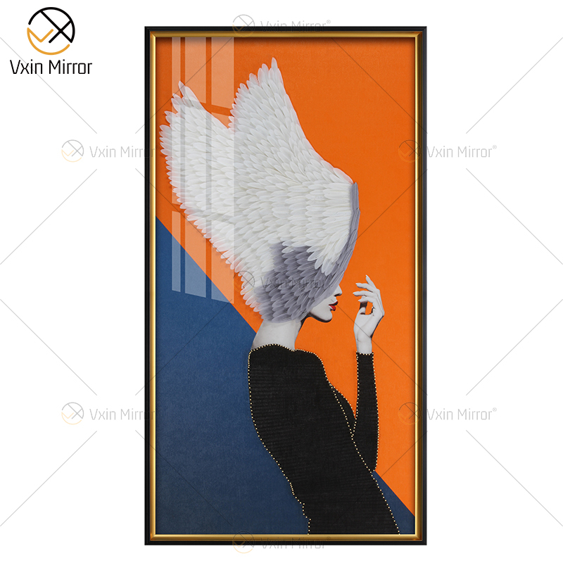 Plumas mujer lienzo abstracto pintura pared arte WXPP-75 póster impreso cuadro pintura decorativa sala de estar decoración del hogar