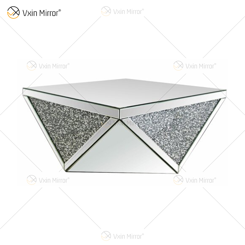 Suministro de fábrica WXWF-711 Mesa auxiliar de diamante triturado Mesa de centro moderna