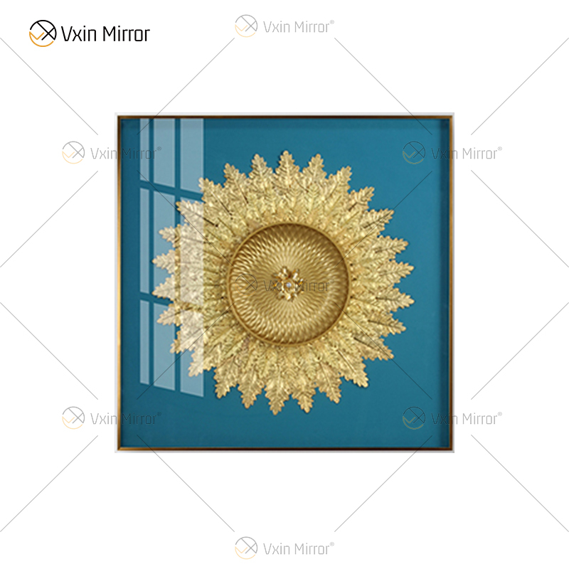 Pintura de árboles simples Vxin WXPP-32 de estilo antiguo para decoración del hogar, espejo enmarcado, arte de pared, cuadro colgante de plumas para sala de estar