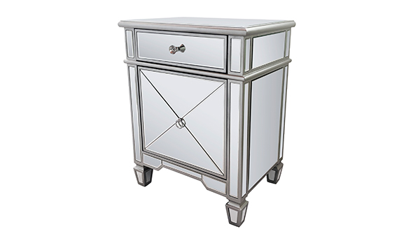 Fuente de fábrica WXF-873 Muebles de dormitorio dorados Mesita de noche de lujo con 2 cajones Mesita de noche con espejo