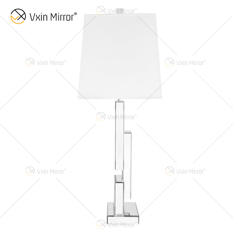 Suministro de fábrica WXTL-001 Lámpara de espejo de mesa 3D plateada moderna con pantalla para dormitorio