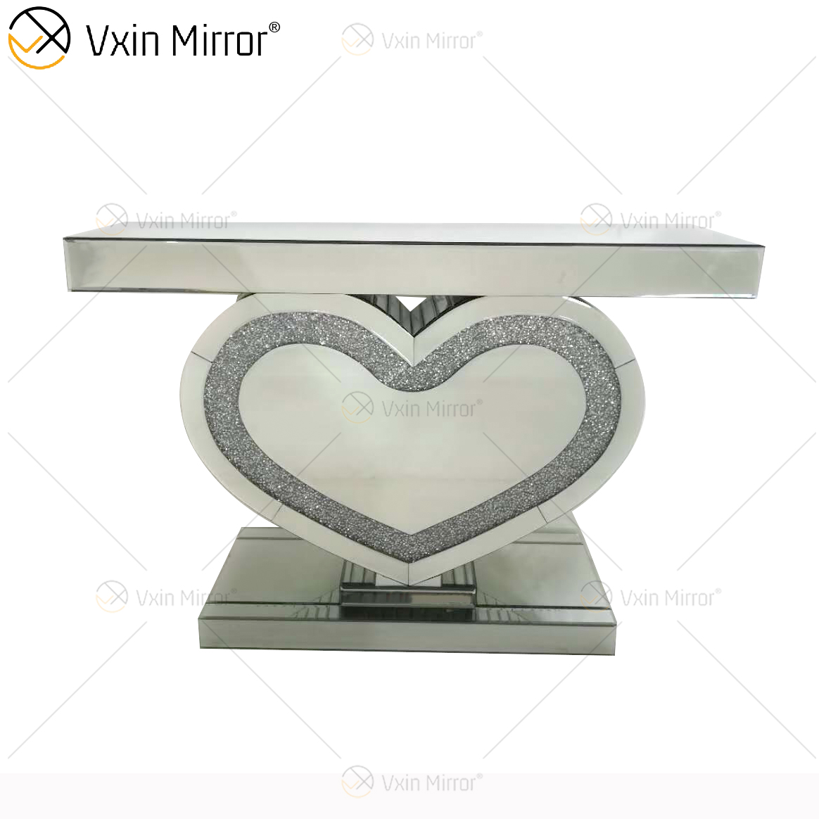 WXWF-513 Precio de fábrica Venta al por mayor Art Deco Antique con mesa de consola de vidrio curvo