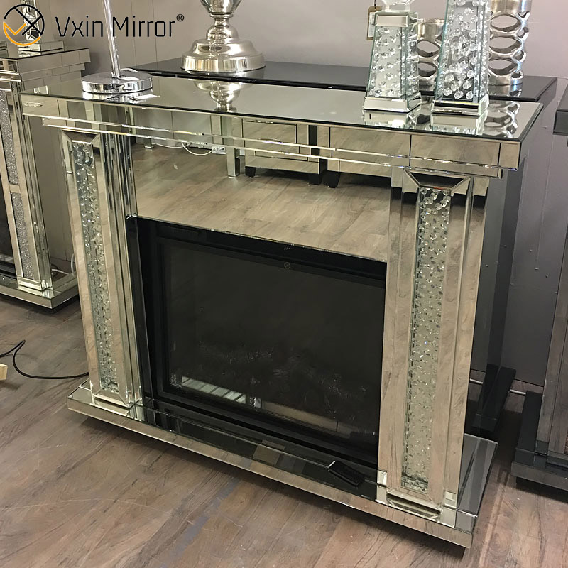 Venta caliente 2020 WXWF-043 Chimenea de espejo de diamante triturado con inserto de viento caliente