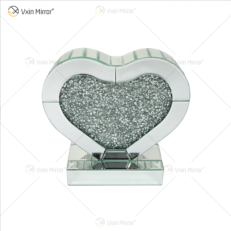 Home Decor Factory Supply Vxin End Table WXF-155 Mesa auxiliar con espejo de diamante triturado plateado