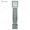 Reloj con espejo WXMC-053 Diamante triturado Reloj de pie elegante plateado