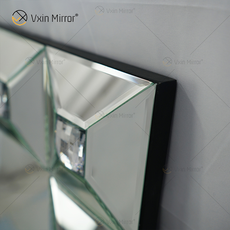 Decoración para el hogar WXM-1007 Espejo de pared plateado de cristal rectangular moderno