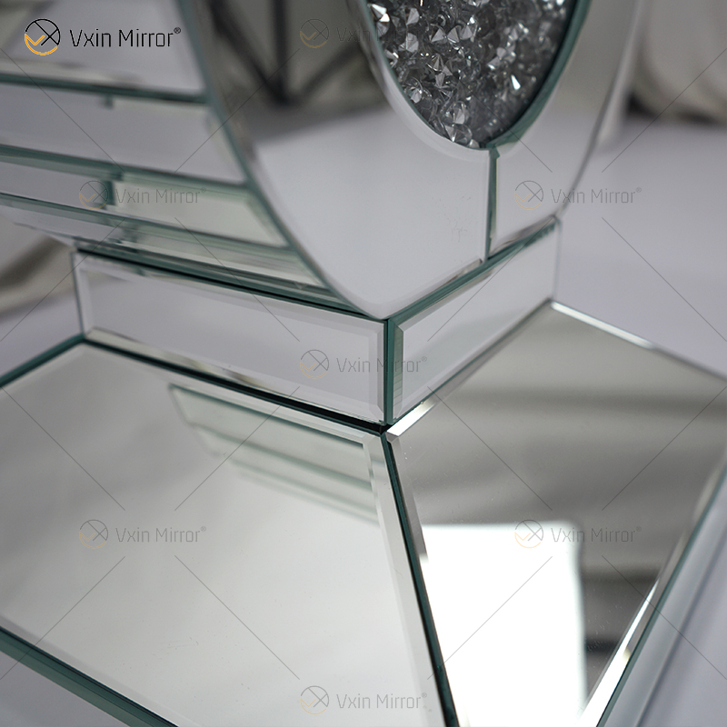 Factory Supply Vxin End Table WXF-157 Mesa auxiliar con espejo de diamante triturado plateado con cajón