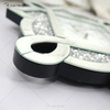 Paquete de prueba Nuevo diseño WXC-083 Reloj de pared con espejo 3D de diamante triturado plateado moderno