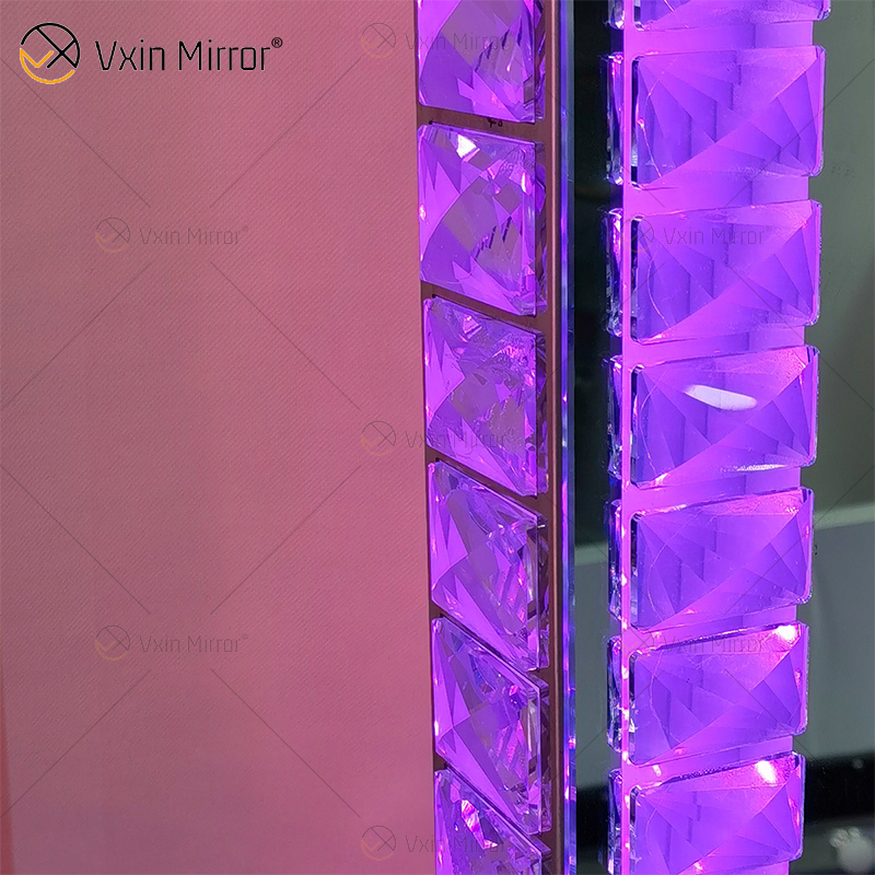 Vanity Hollywood LED con Bluetooth WXDL-1208 Mesa de cristal Espejo de maquillaje de estilo decorativo ovalado con juegos de dormitorio con luz LED