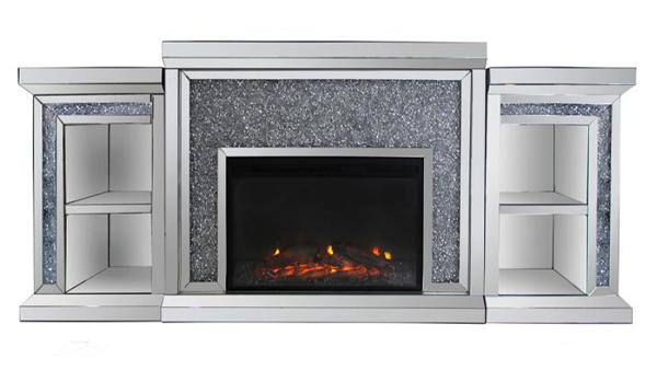 Los muebles adornados de Berlín aplastaron el gabinete de los soportes de TV de la chimenea reflejada plata del diamante con la base