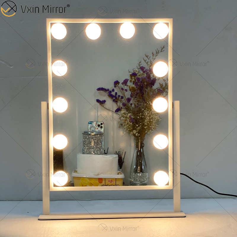 WXDL-122 decorativo ovalado, juego de tocador, espejo de maquillaje de Hollywood con luz Led para dormitorio