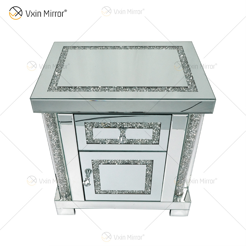 Vxin Mirror WXWF-144 Mueble con espejo Mesita de noche con espejo Mesita de noche con 2 cajones