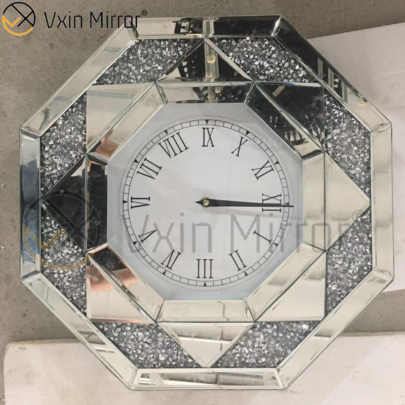 Espejo de pared moderno de diamante triturado de tres colores VXin Mirror