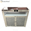 Decoración de vidrio LED WXF-2123 Gabinete de armario con espejo aplastado moderno plateado con cajones Muti